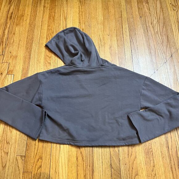Gymshark Hoodie Womens Small Cropped Sweatshirt Gray Purple - Picture 3 of 7